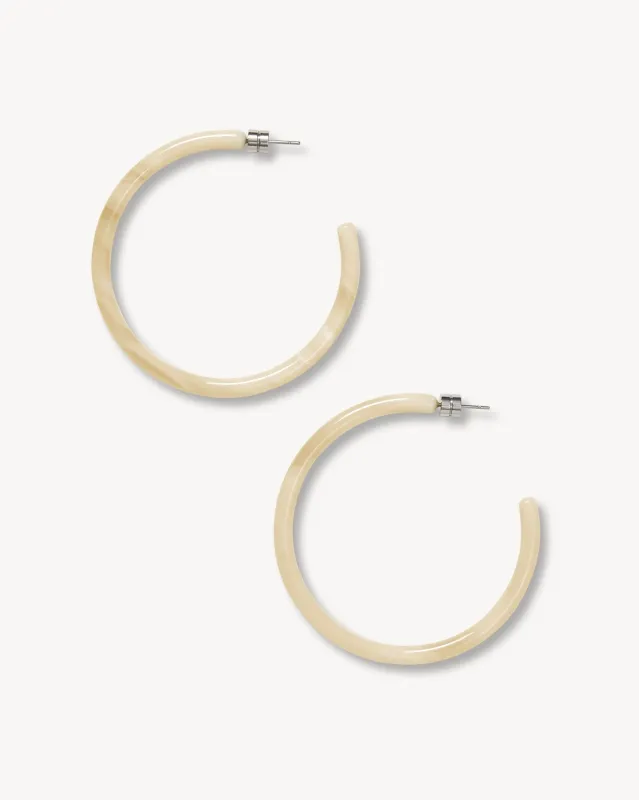 Large Hoops in Alabaster sold by Machete