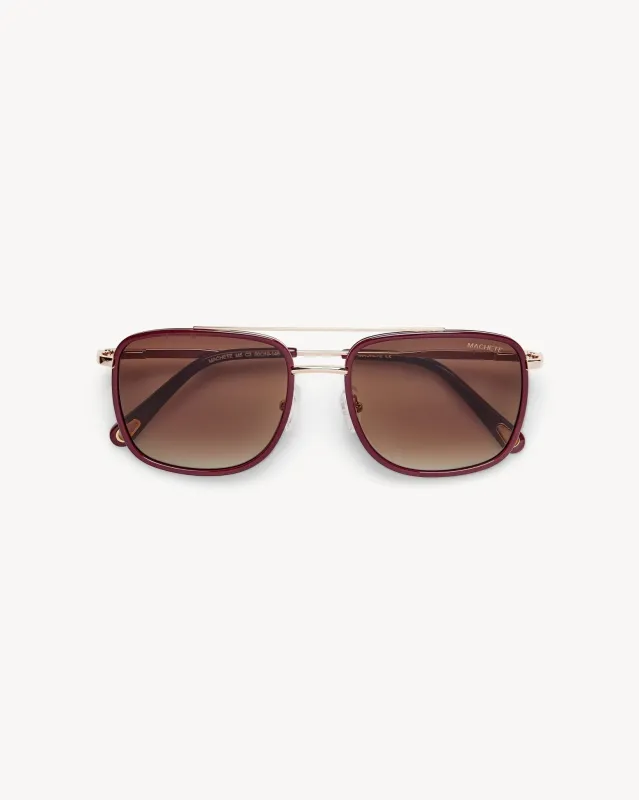 Amelia Sunglasses in Oxblood sold by Machete