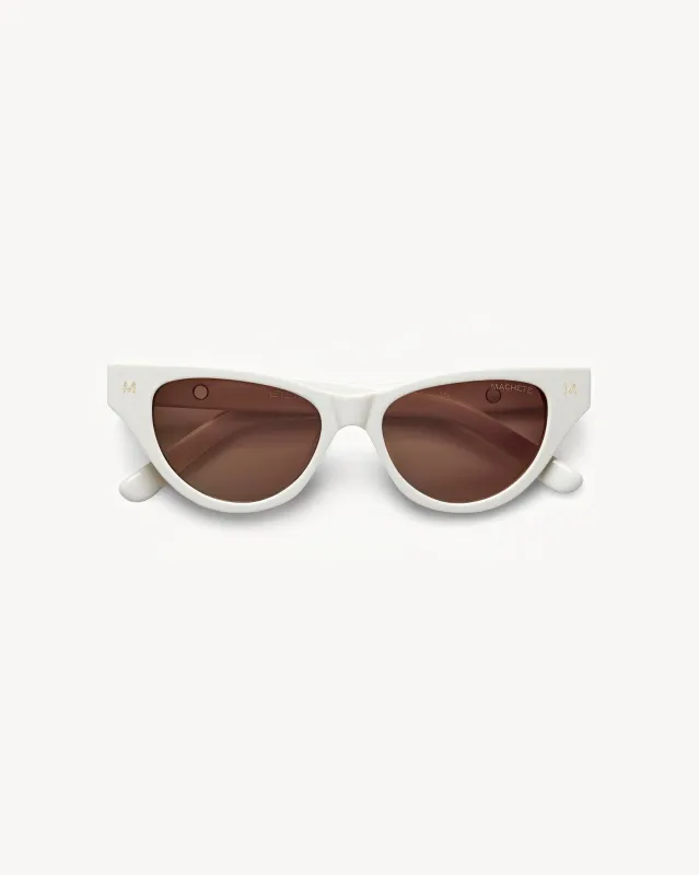 Suzy Sunglasses in White sold by Machete