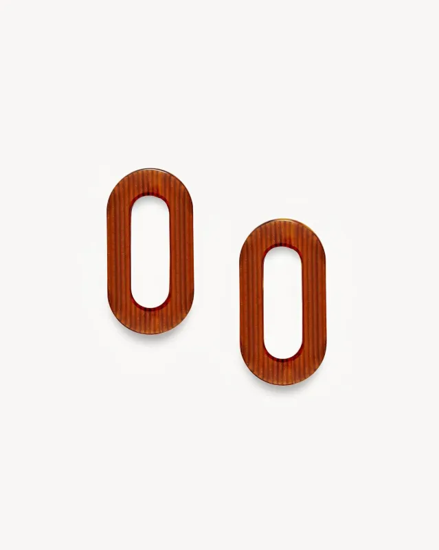 Chunky Link Charms in Dark Tortoise Stripe made by Machete