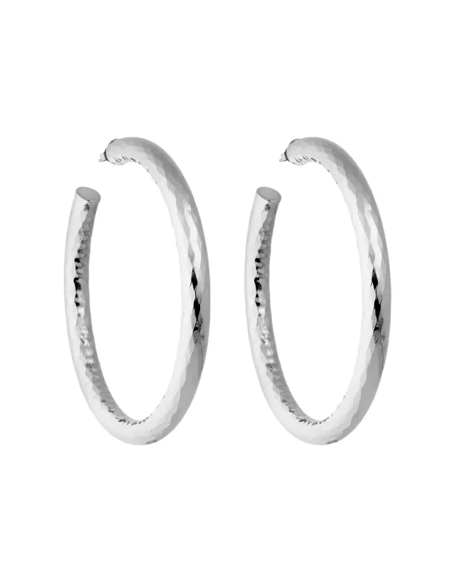 2" Wavelet Hoops in Silver sold by Machete