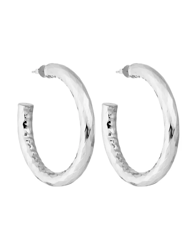 1.5" Wavelet Hoops in Silver sold by Machete