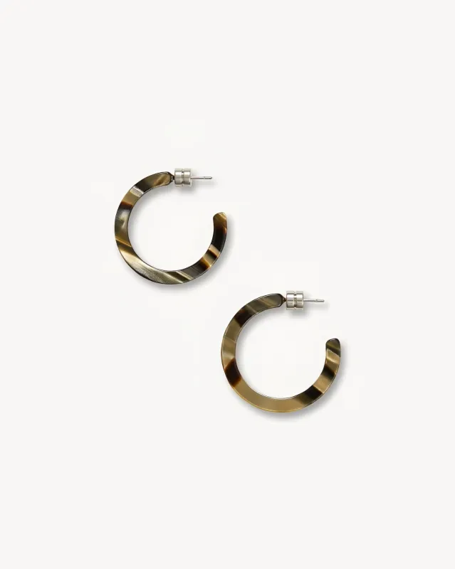 Mini Hoops in Midnight Horn sold by Machete