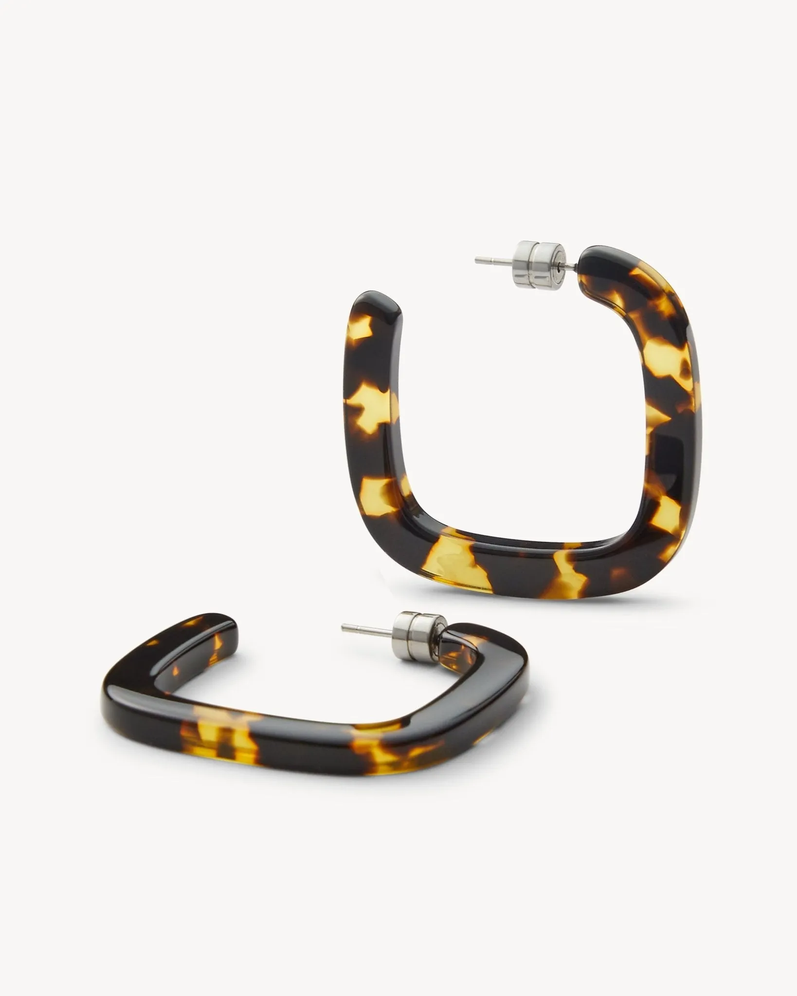 Midi Square Hoops in Dark Tortoise sold by Machete product image thumbnail 3