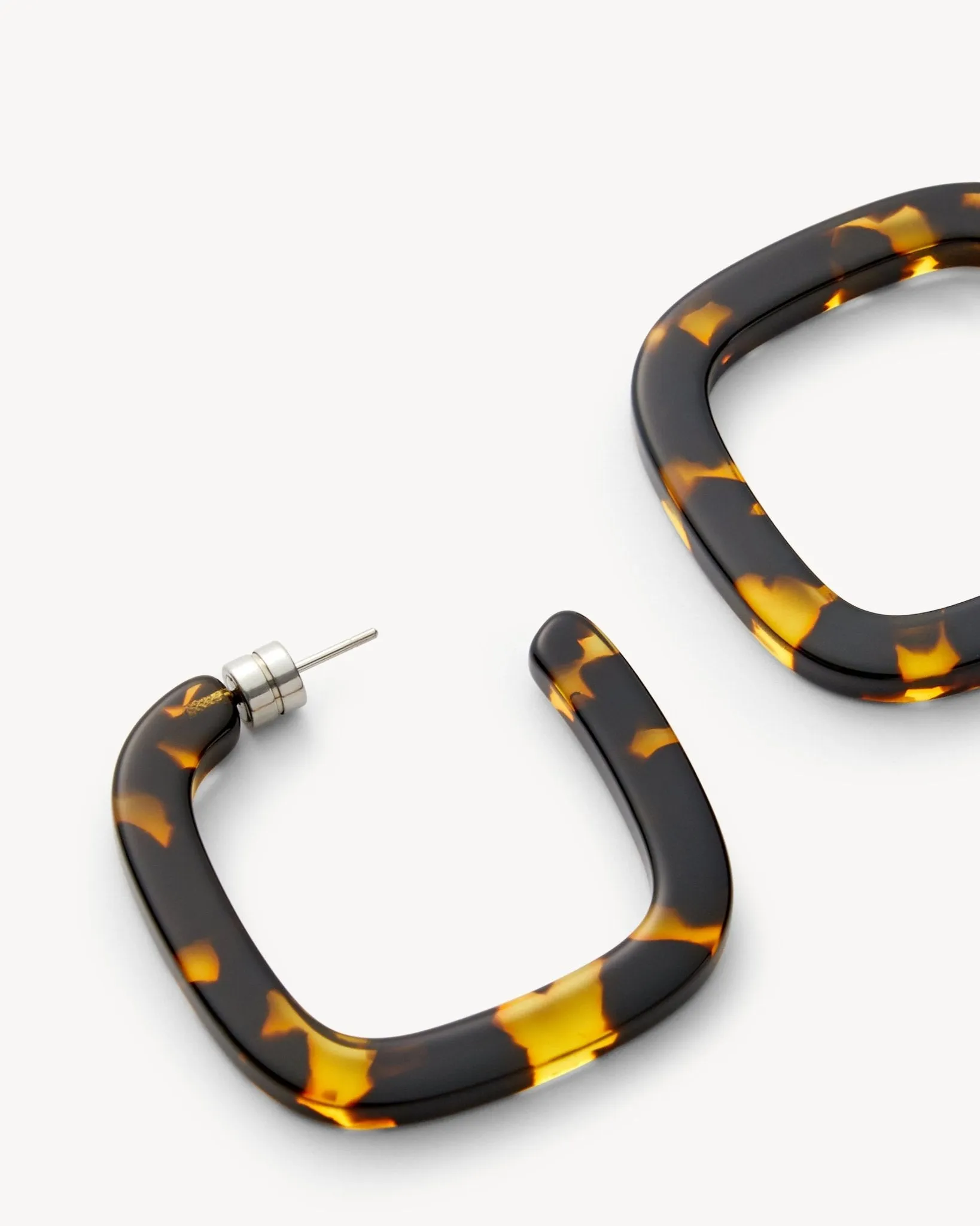 Midi Square Hoops in Dark Tortoise sold by Machete product image thumbnail 2