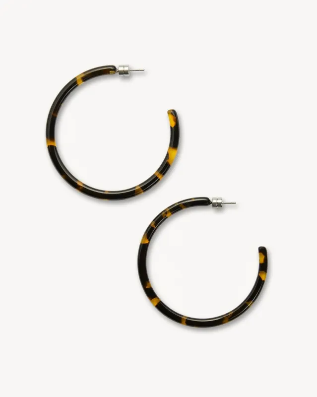 Large Hoops in Dark Tortoise sold by Machete