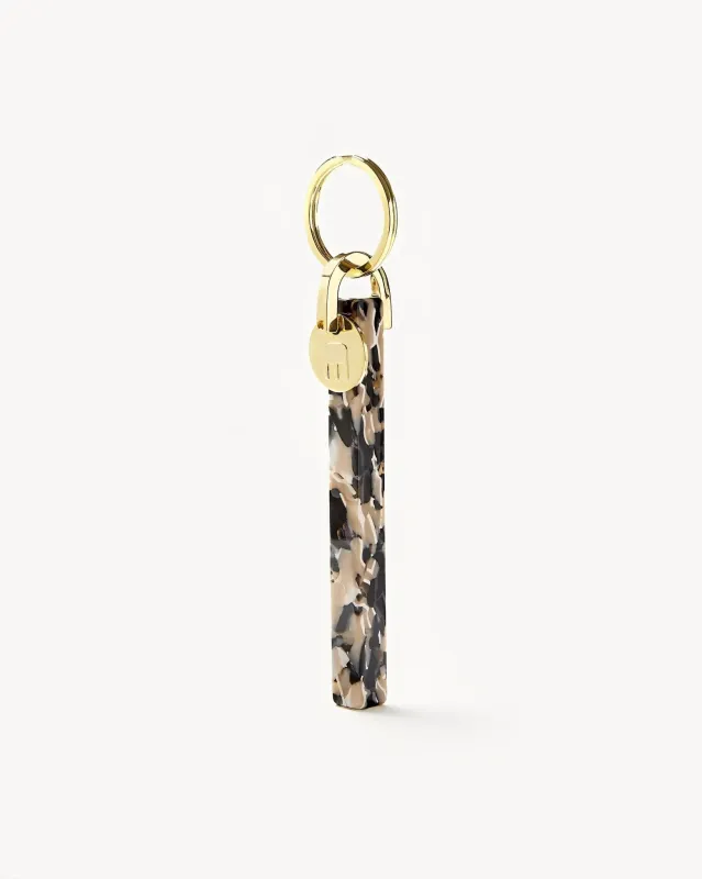 Bar Keychain in Abalone - Gold sold by Machete