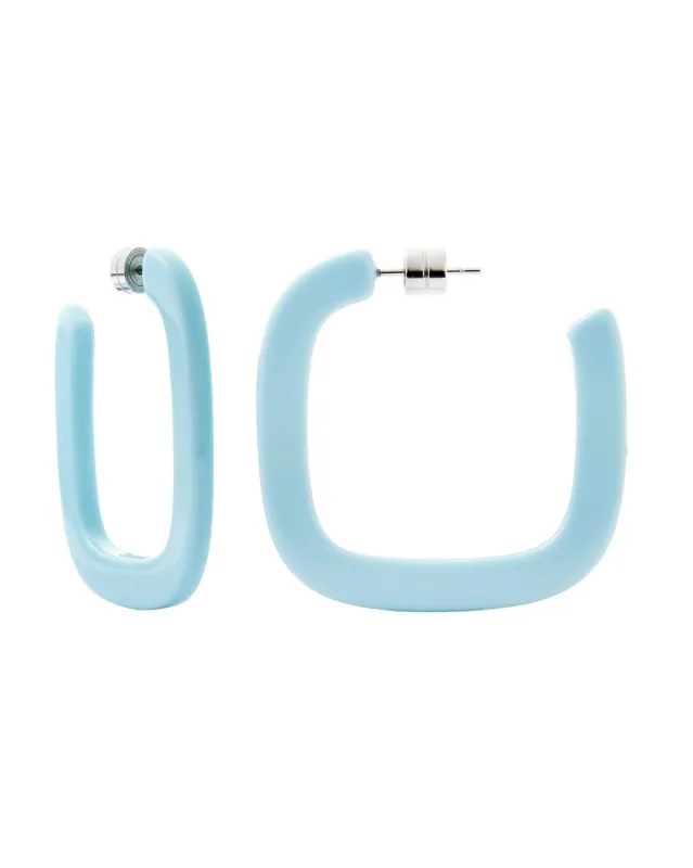 Midi Square Hoops in Light Blue sold by Machete