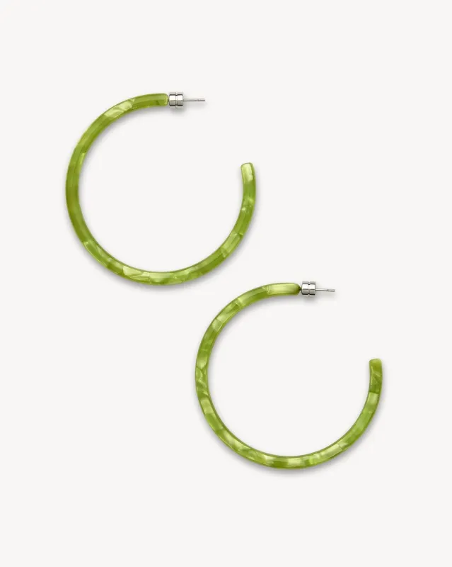 Large Hoops in Pistachio made by Machete