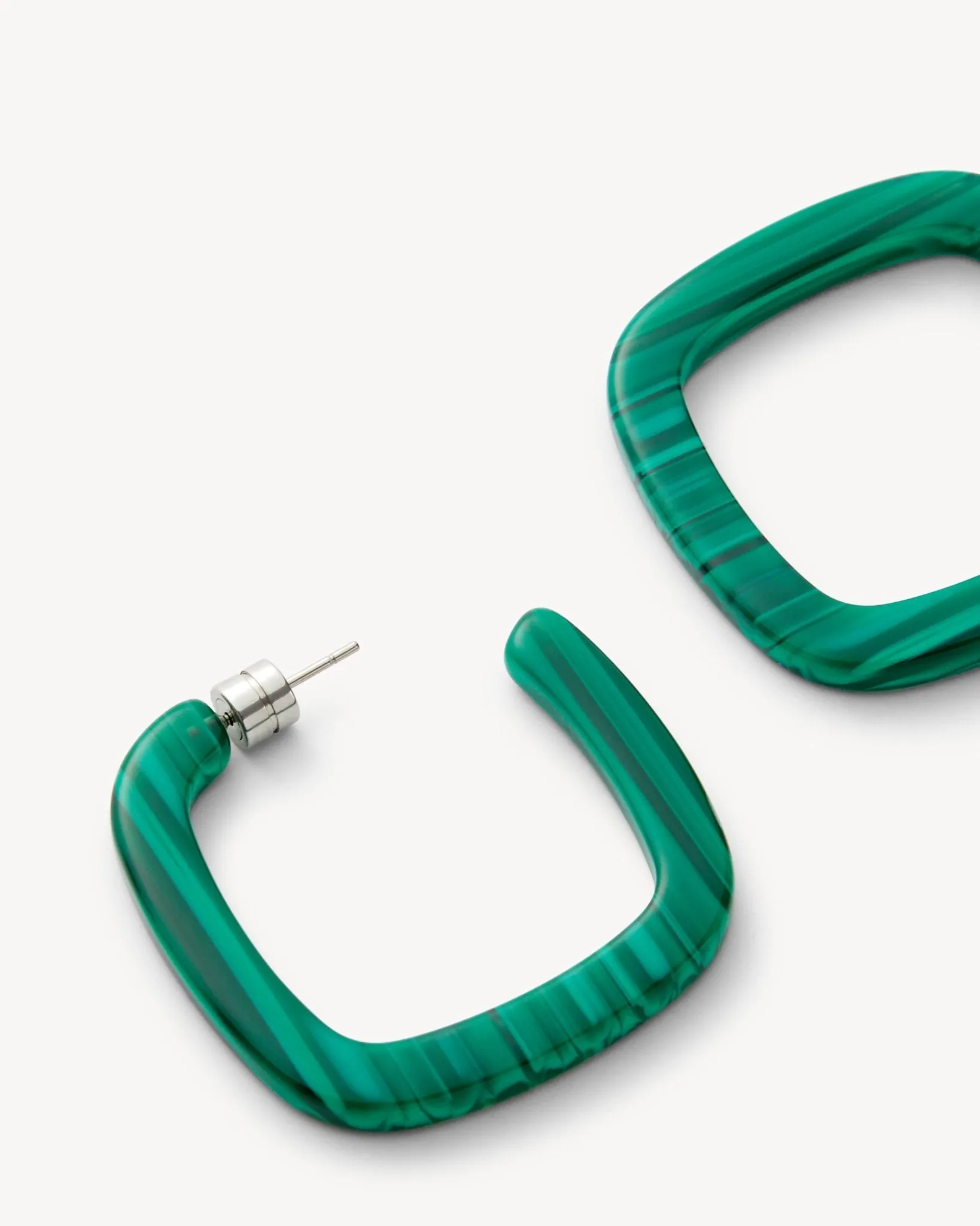 Midi Square Hoops in Malachite sold by Machete product image thumbnail 2