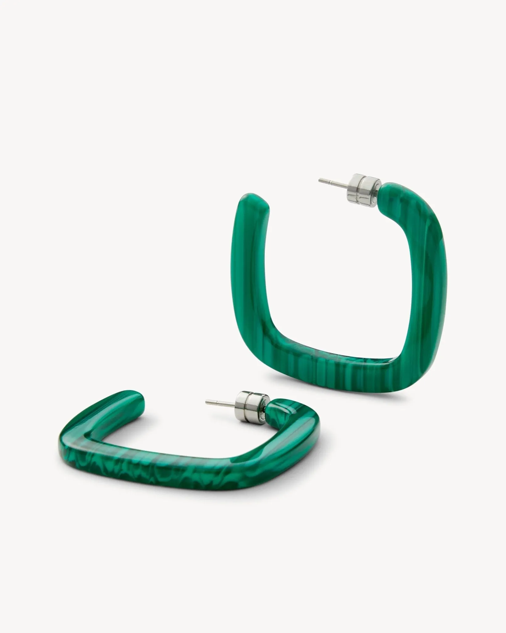 Midi Square Hoops in Malachite sold by Machete product image thumbnail 3