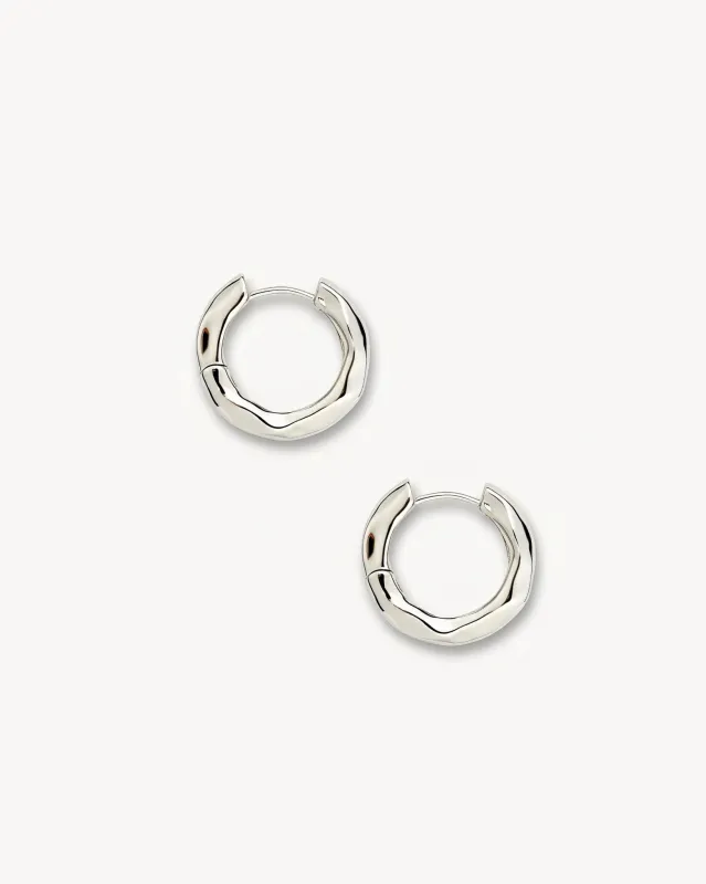Petite Wavy Hoops in Silver sold by Machete