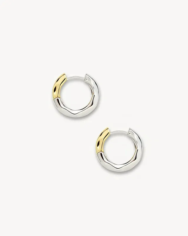 Petite Wavy Hoops in 3/4 Silver sold by Machete