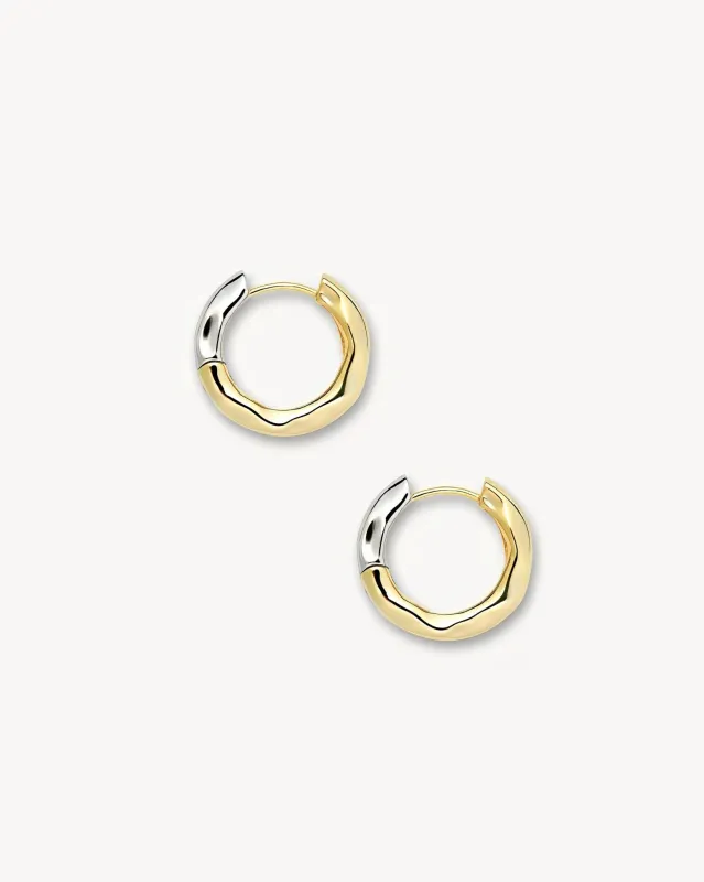 Petite Wavy Hoops in 3/4 Gold sold by Machete