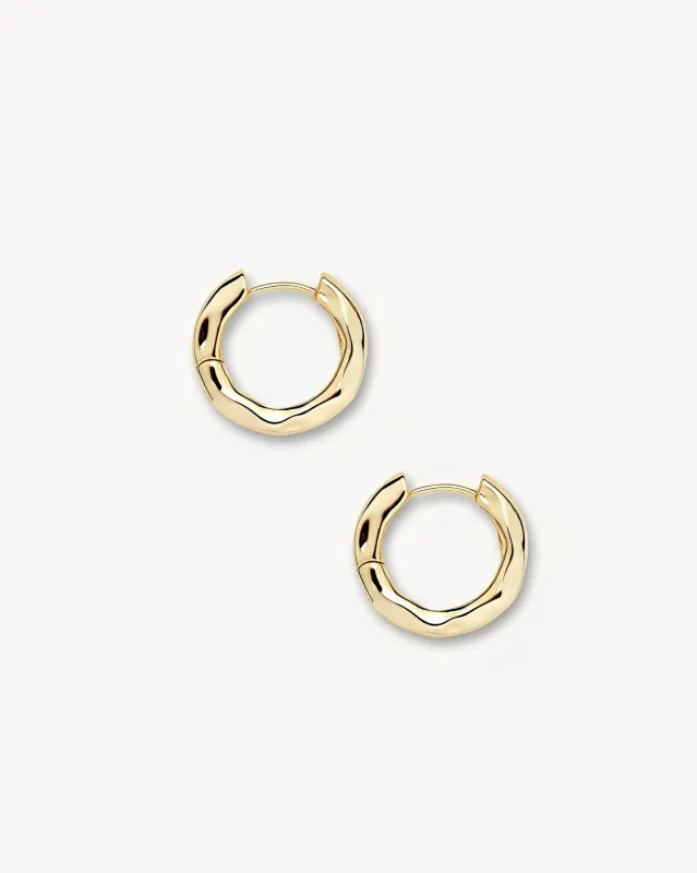 Petite Wavy Hoops in Gold sold by Machete