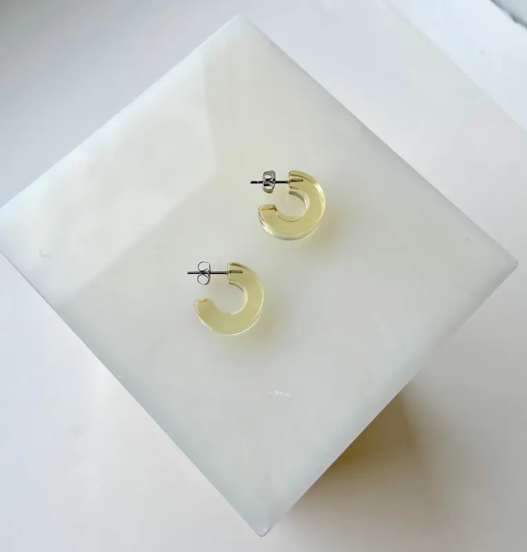 Muse Hoops in Clear Yellow sold by Machete