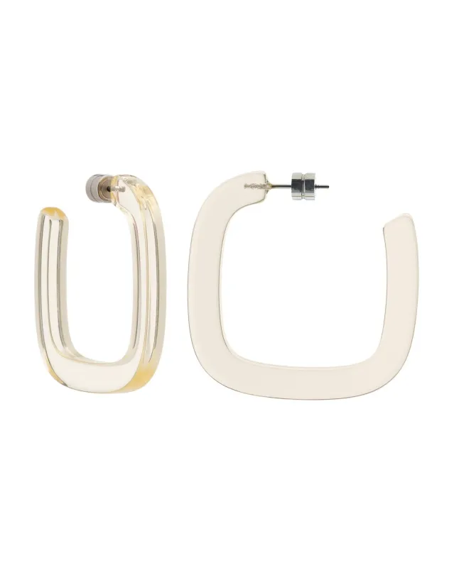 Midi Square Hoops in Clear Yellow sold by Machete