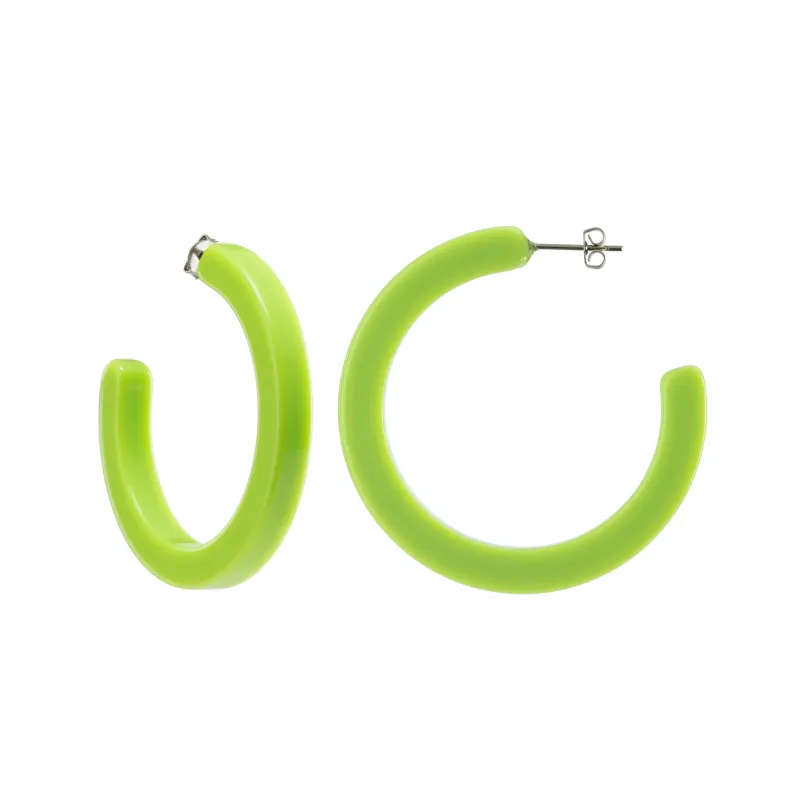 Midi Hoops in Neon Green sold by Machete
