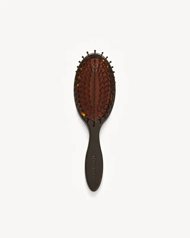 Travel Detangling Hair Brush in Dark Tortoise sold by Machete