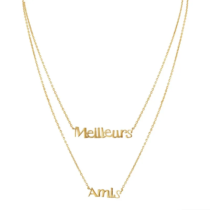 Meilleurs Amis / Best Friend Necklace in Gold sold by Machete