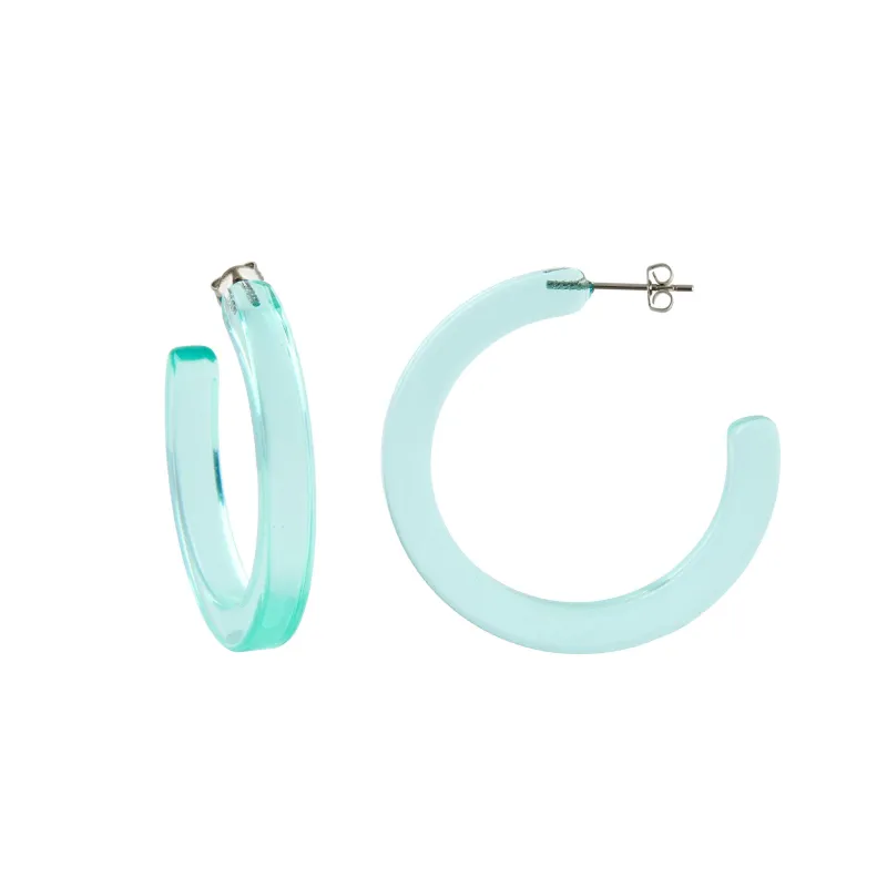 Midi Hoops in Turquoise Clear sold by Machete
