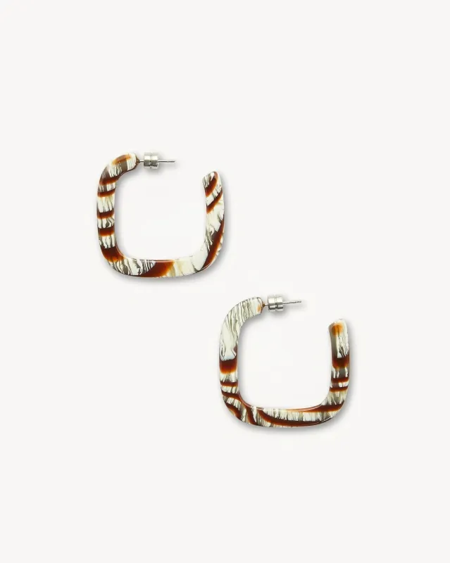 Midi Square Hoops in Canyon sold by Machete