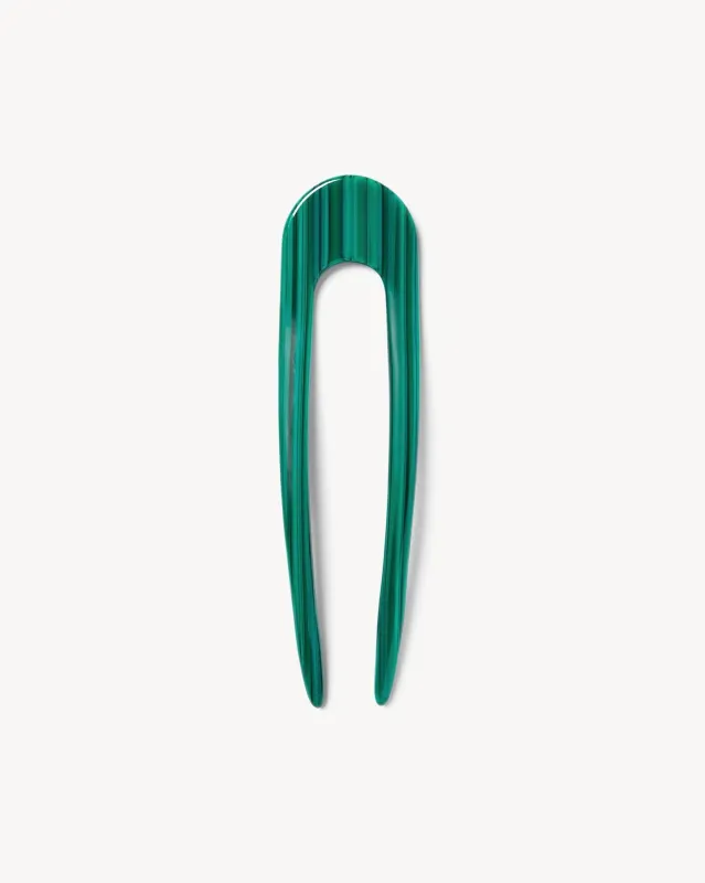 French Hair Pin in Malachite sold by Machete