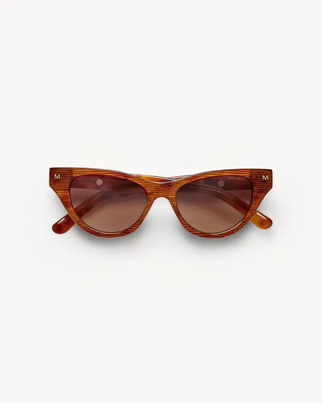 Suzy Sunglasses in Dark Tortoise Stripe sold by Machete