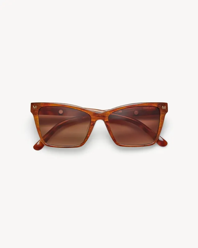 Sally Sunglasses in Dark Tortoise Stripe sold by Machete