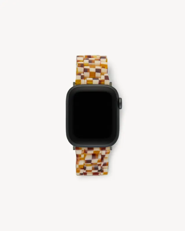 Apple Watch Band in Tortoise Checker sold by Machete