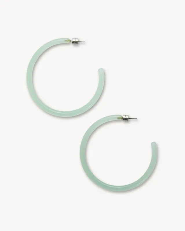 Large Hoops in Sea Glass sold by Machete