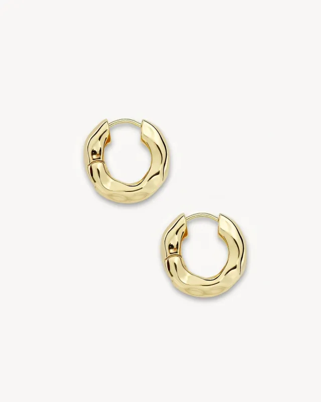 Wavy Chunky Hoops in Gold sold by Machete