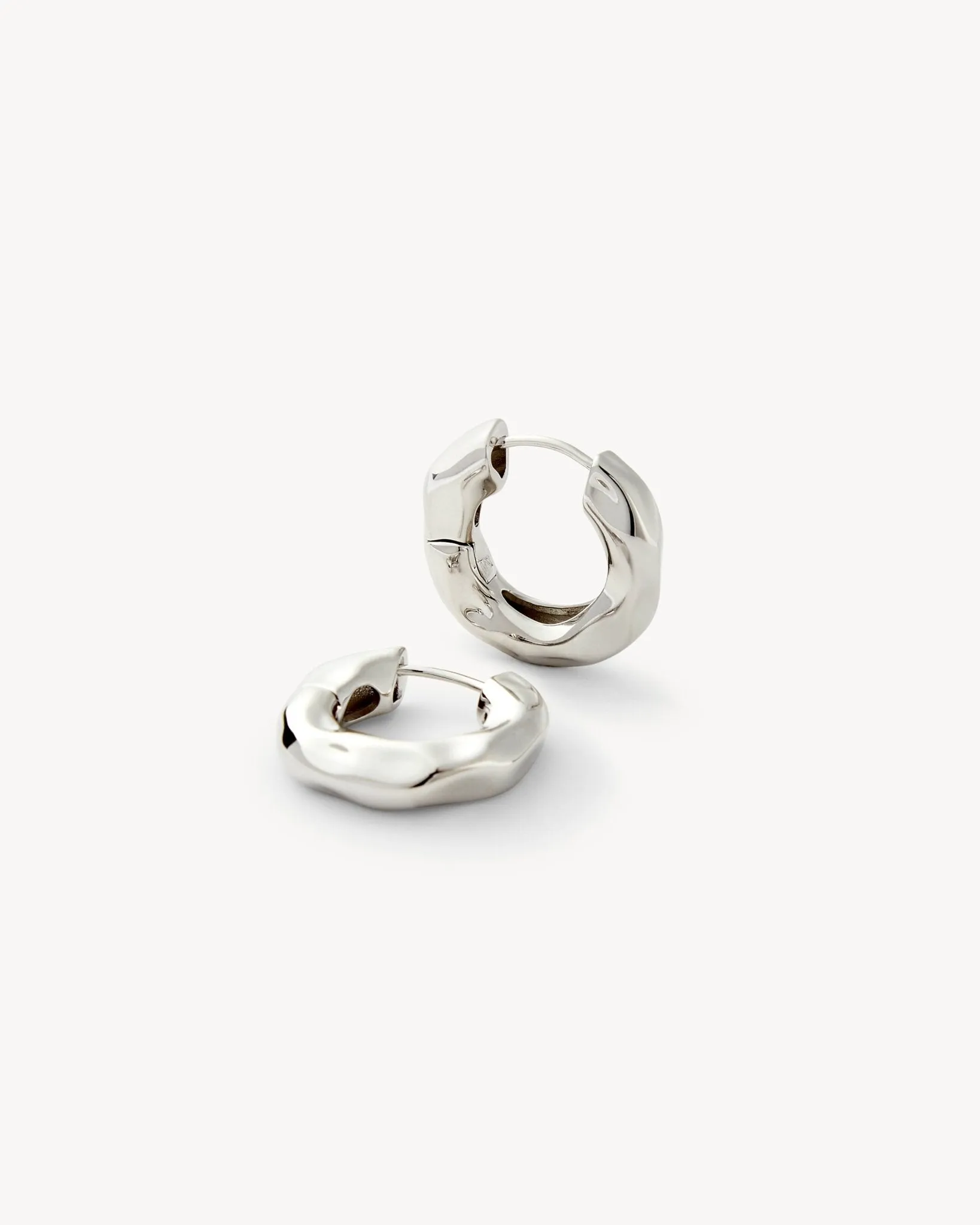 Wavy Chunky Hoops in Silver sold by Machete product image thumbnail 3