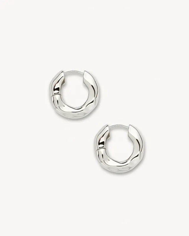 Wavy Chunky Hoops in Silver sold by Machete