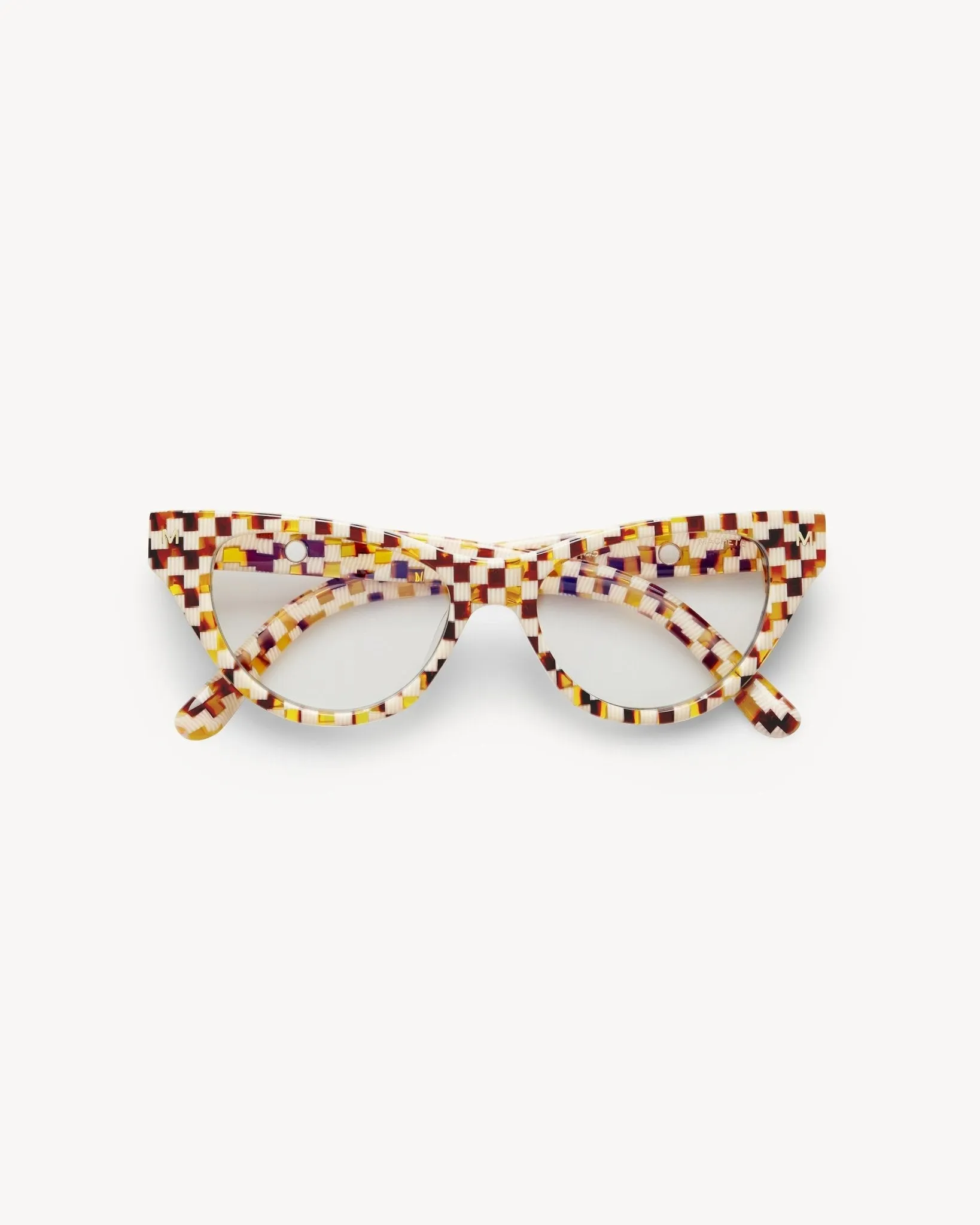 Suzy Glasses in Tortoise Checker sold by Machete