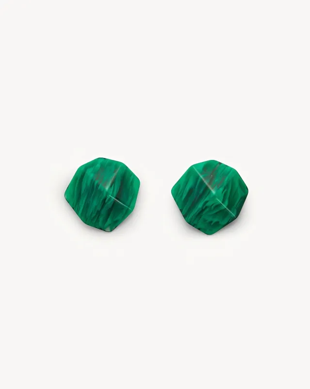 Sculpture Studs in Malachite sold by Machete