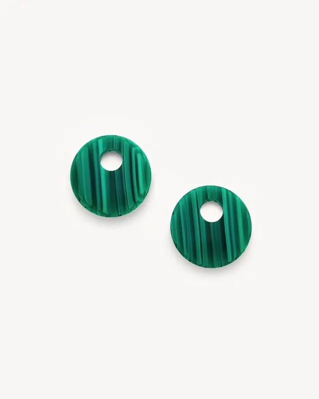 Chunky Disc Charms in Malachite made by Machete