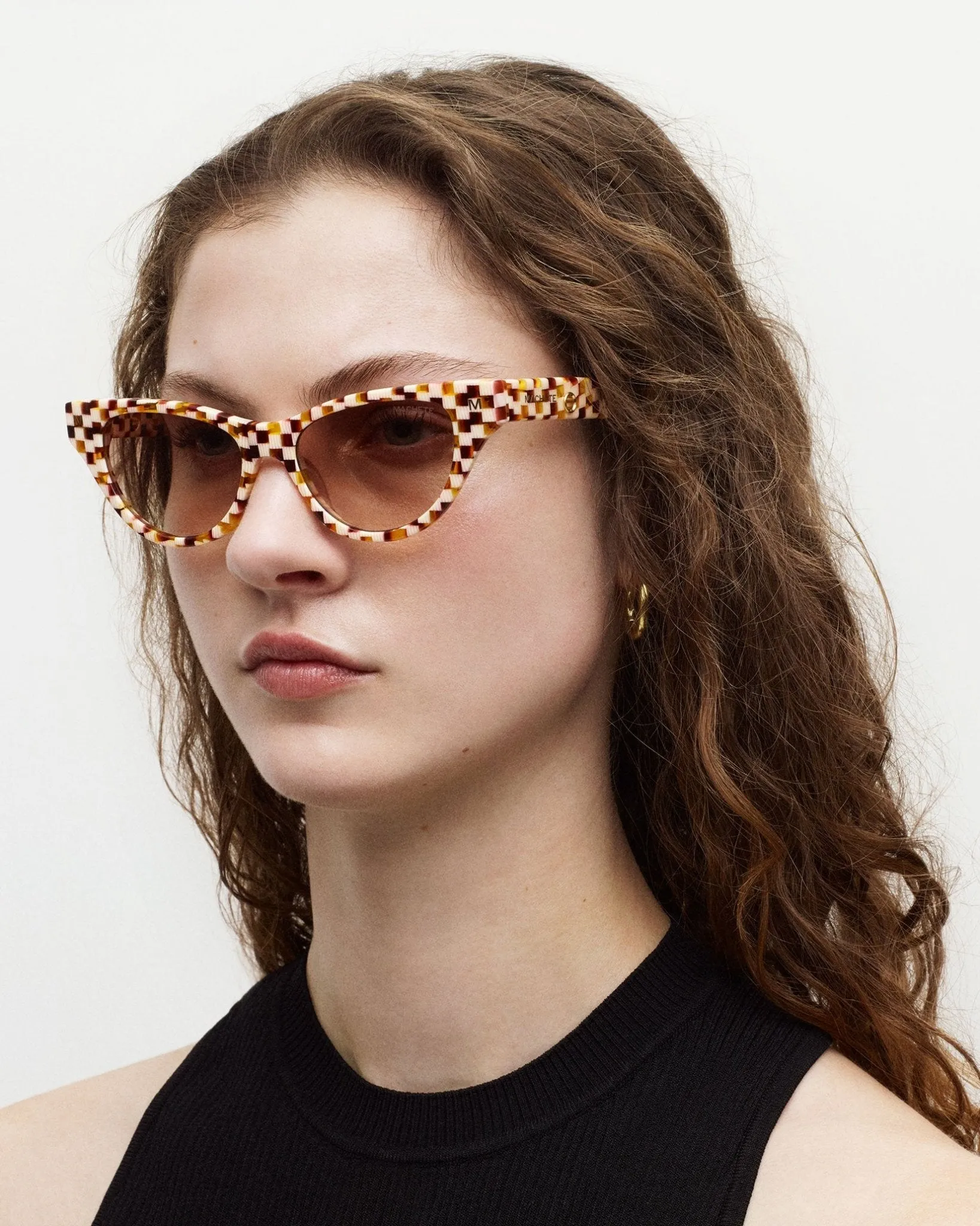 Suzy Sunglasses in Tortoise Checker sold by Machete product image thumbnail 2