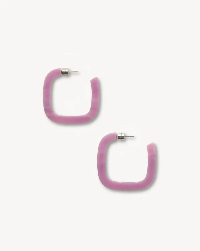 Midi Square Hoops in Orchid sold by Machete