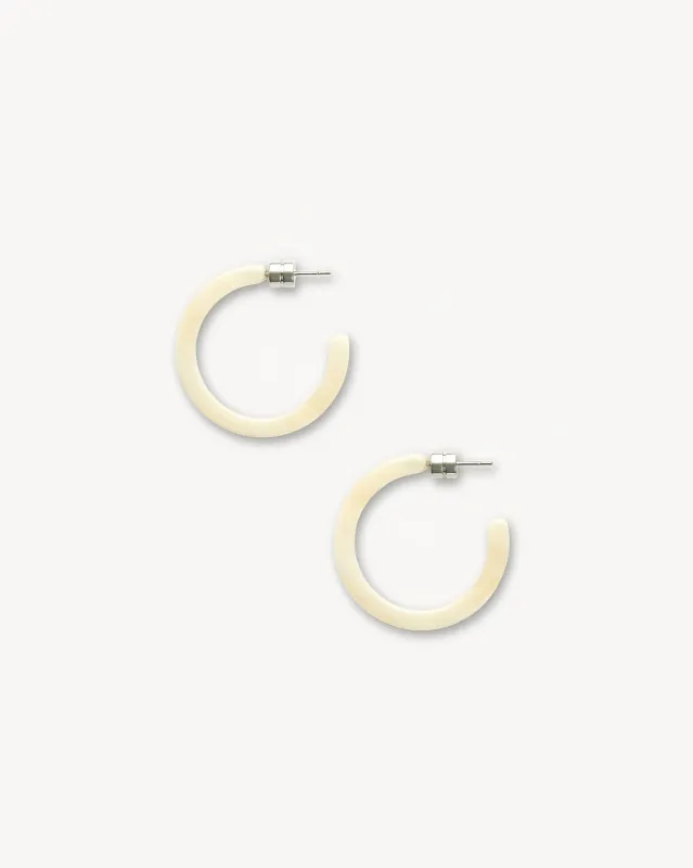 Mini Hoops in Alabaster made by Machete