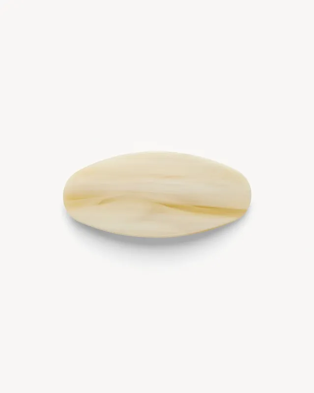 Jumbo Oval Barrette in Alabaster sold by Machete