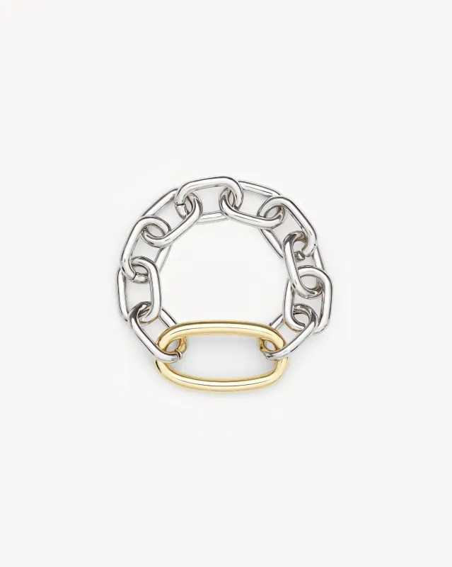 Interchangeable Oval Link Bracelet in Silver sold by Machete