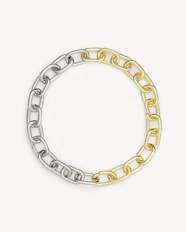 Interchangeable Link Necklace in Gold and Silver Split sold by Machete