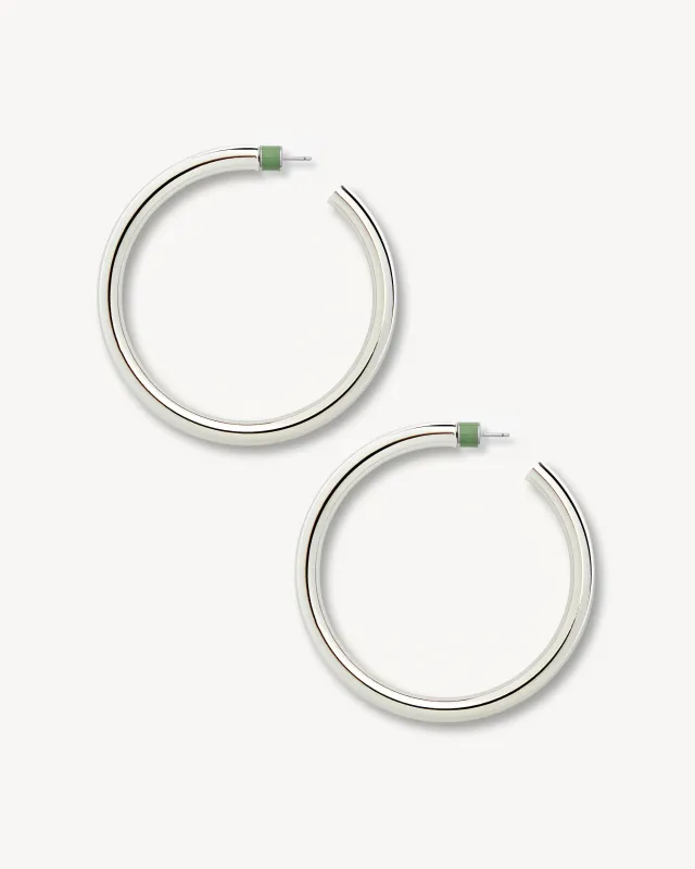 2.5" Perfect Hoops in Silver sold by Machete