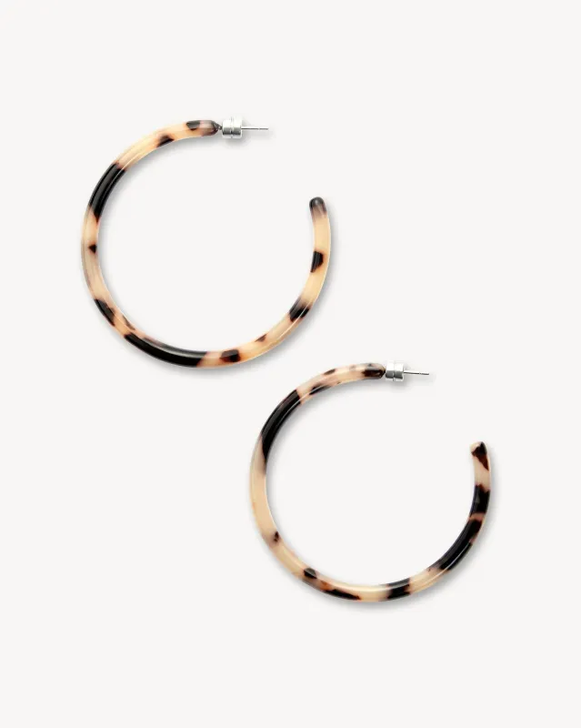 Large Hoops in Ash Blonde Tortoise sold by Machete