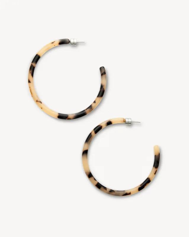 Large Hoops in Blonde Tortoise sold by Machete