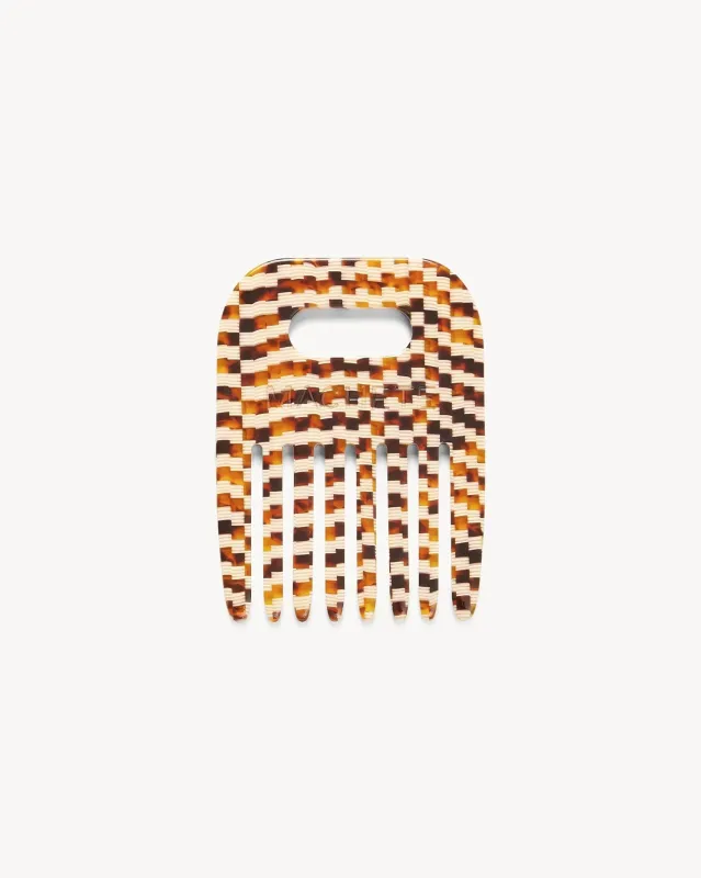No. 4 Comb in Tortoise Checker sold by Machete