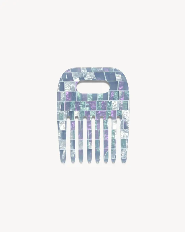 No. 4 Comb in Marine Shell Checker sold by Machete