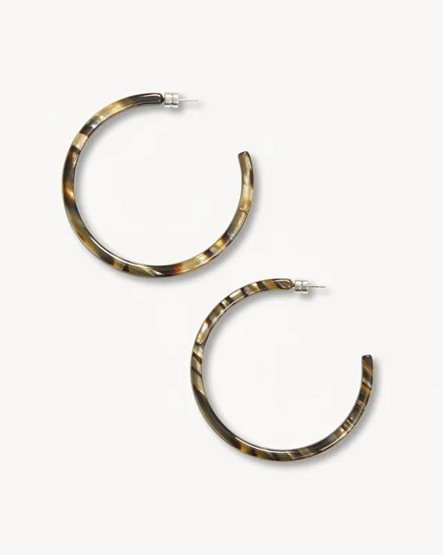 Large Hoops in Midnight Horn sold by Machete