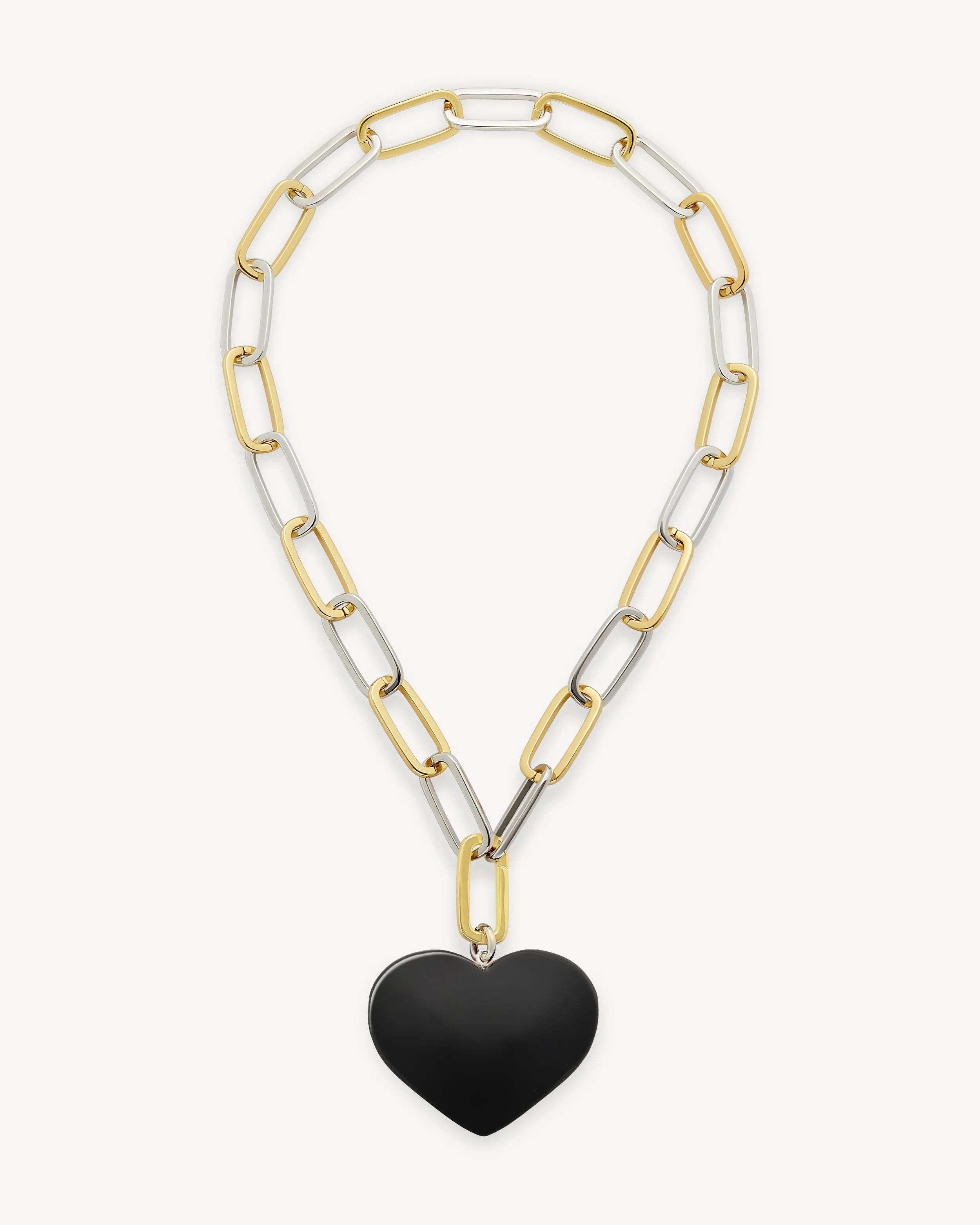 Grande Heart Pendant Necklace in Black sold by Machete